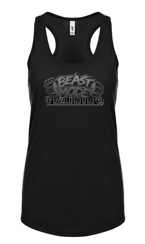 Beastmode Black Ladies Racerback Tank
