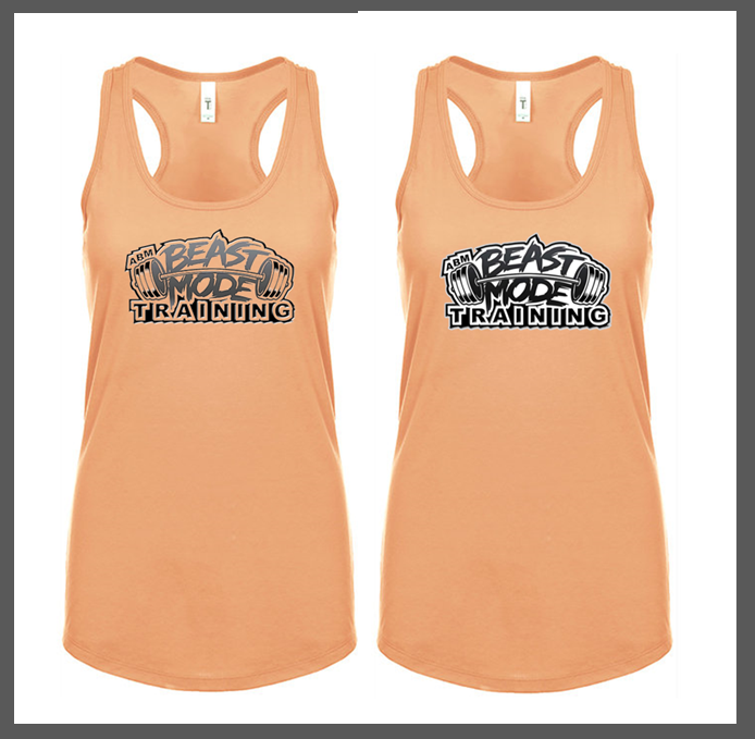 Beastmode Sunset Orange Ladies Racerback Tank