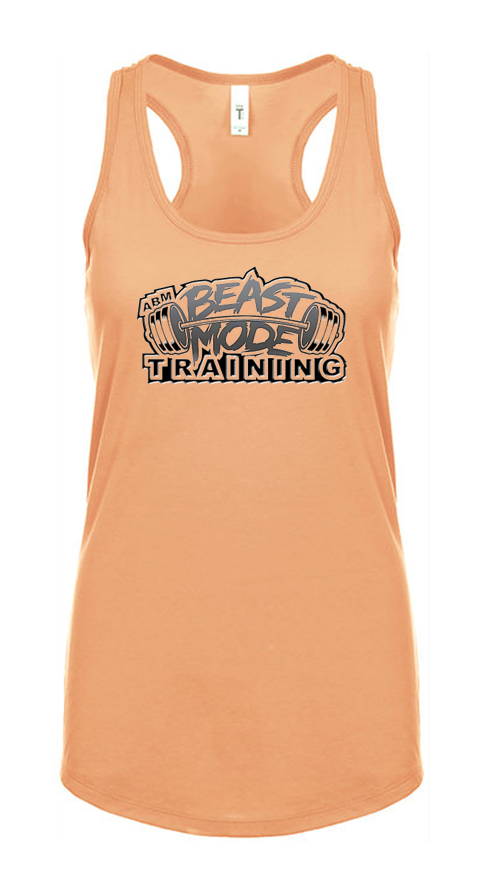 Beastmode Sunset Orange Ladies Racerback Tank