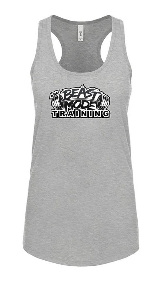 Beastmode Heather Grey Ladies Racerback Tank