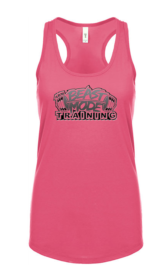 Beastmode Hot Pink Ladies Racerback Tank