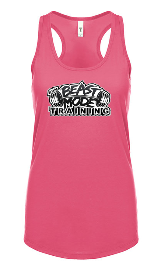 Beastmode Hot Pink Ladies Racerback Tank