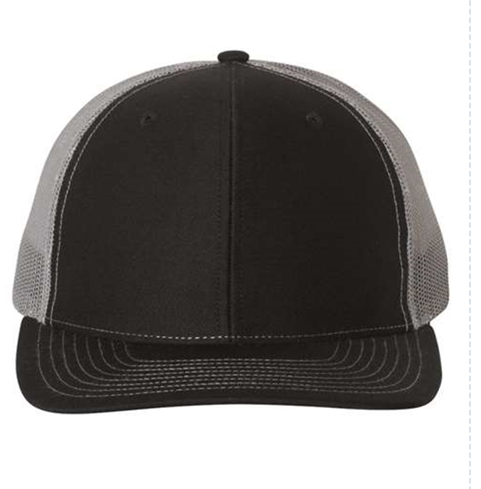 TC Titan Richardson 112 Trucker Hat w Leatherette Patch - Black/Charcoal