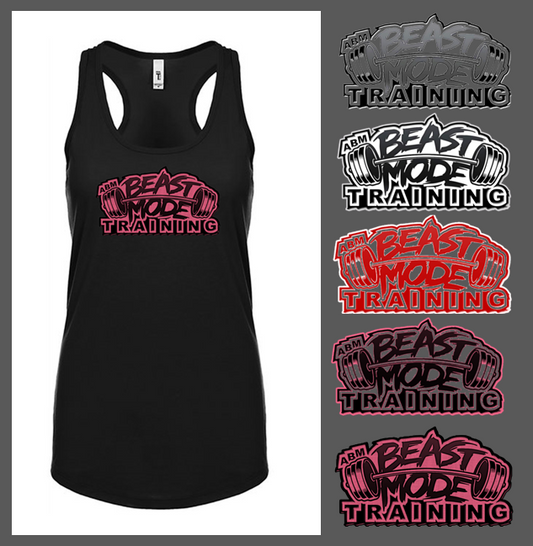Beastmode Black Ladies Racerback Tank