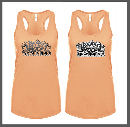 Beastmode Sunset Orange Ladies Racerback Tank