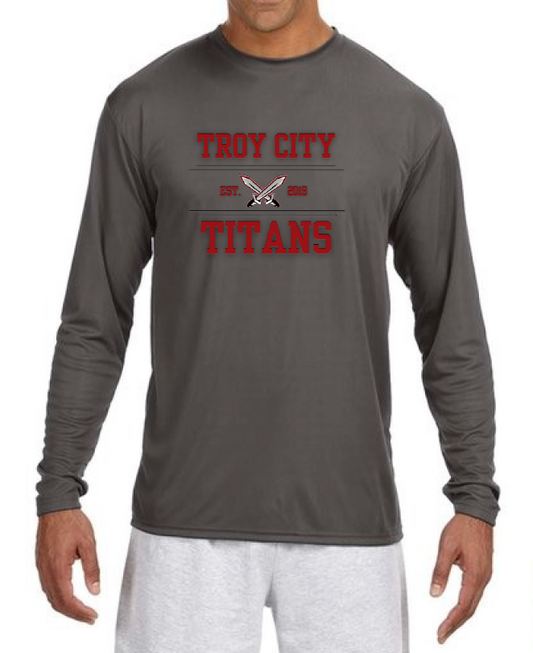 TC Titan Grey Dri-Fit Performance Long Sleeve