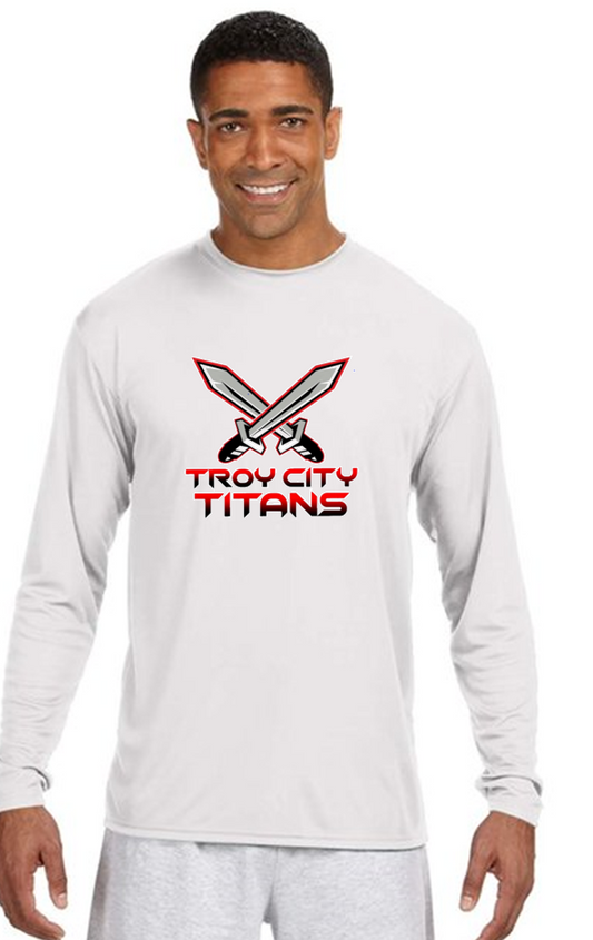 TC Titan Swords White Dri-Fit Performance Long Sleeve